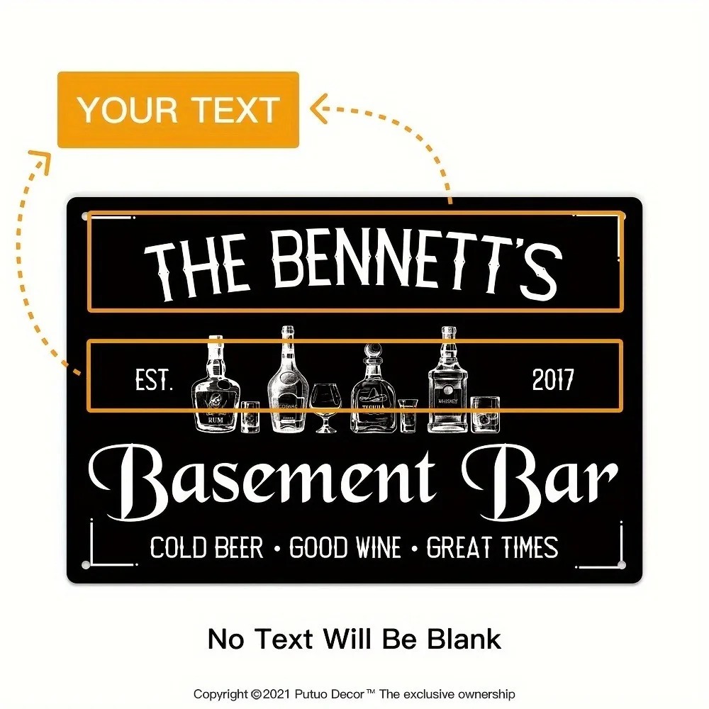 Wine With Beer Name - CIFbuy 1pc Custom Basement Bar Metal