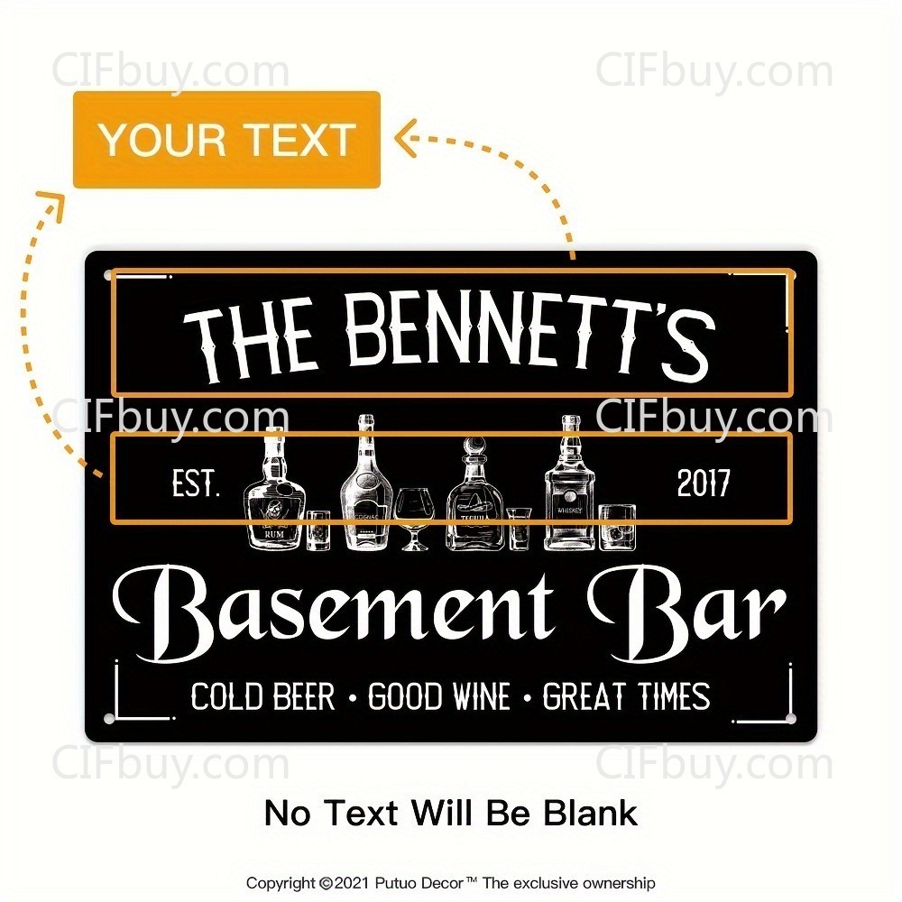 Wine With Beer Name - 1pc Custom Name & Year Basement