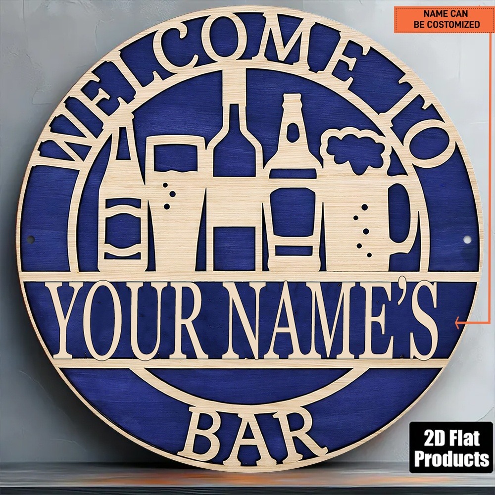 Wine With Beer Name - [2D Flat] 1pc Custom Name Hollow