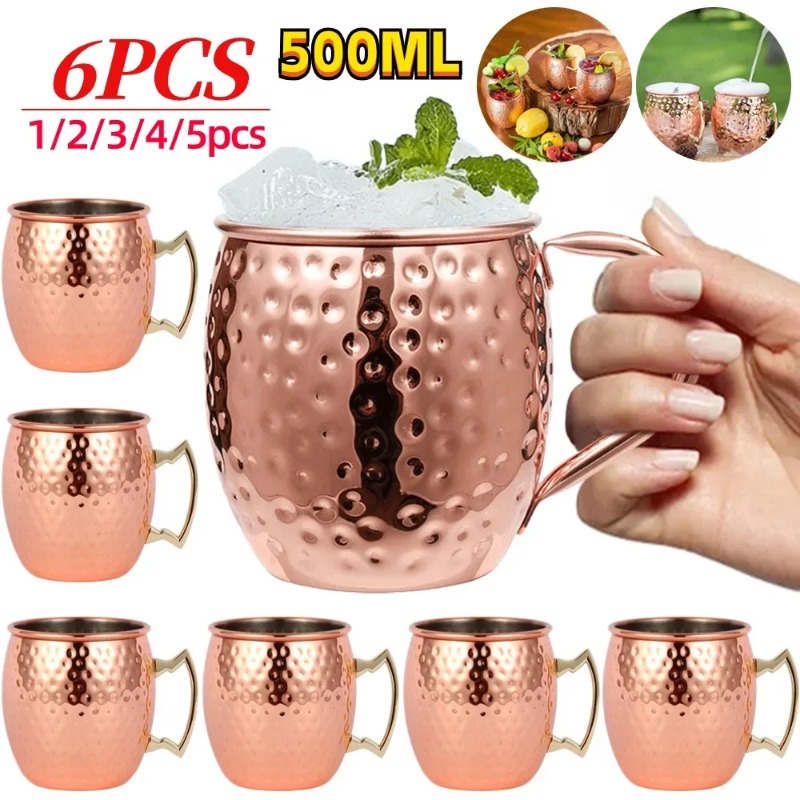 Wine With Beer Cocktail - 1-6PCS Cocktail Wine Cup Moscow Mule