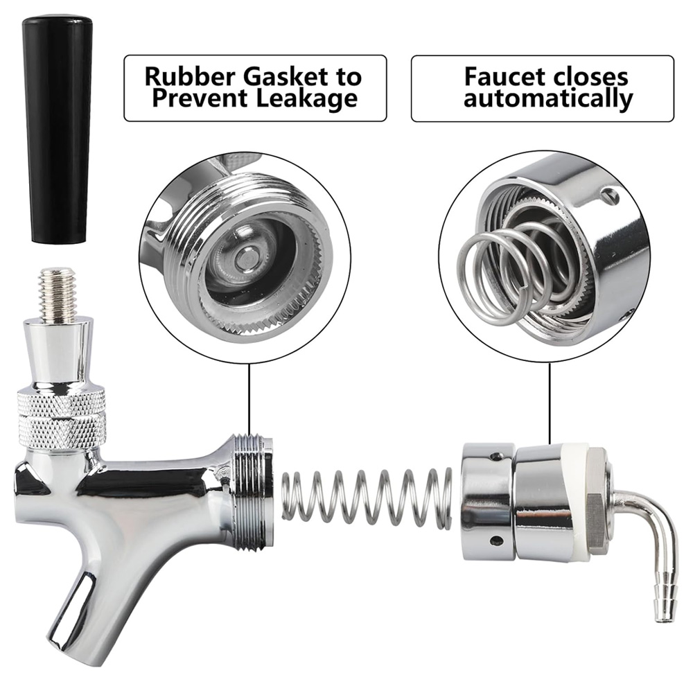 Draft Beer Faucet, Chrome Plat - Wine To Beer 评论和价格