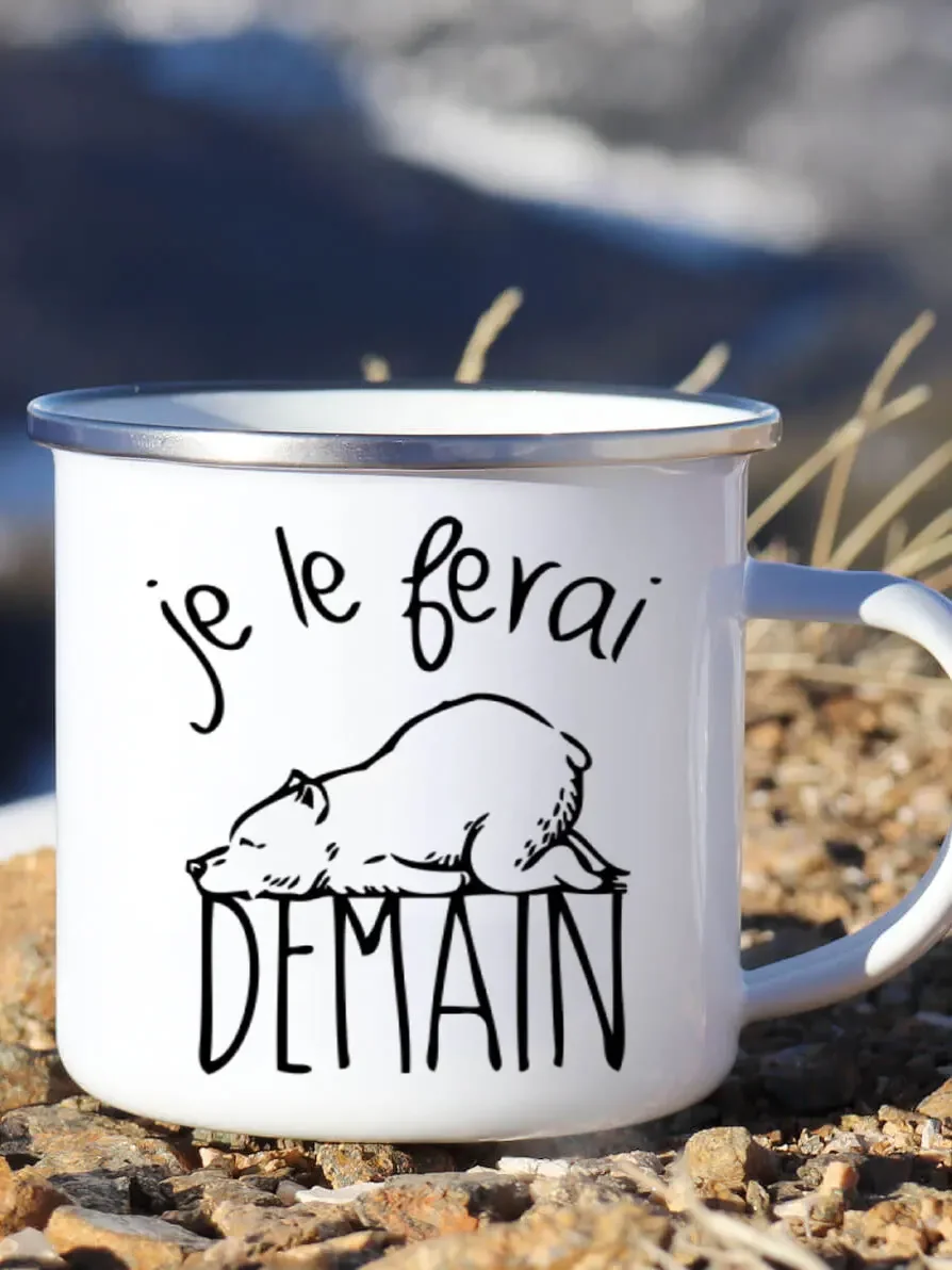 Cute Enamel Coffee Mug French  - Wine Beer Festival 评论和价格