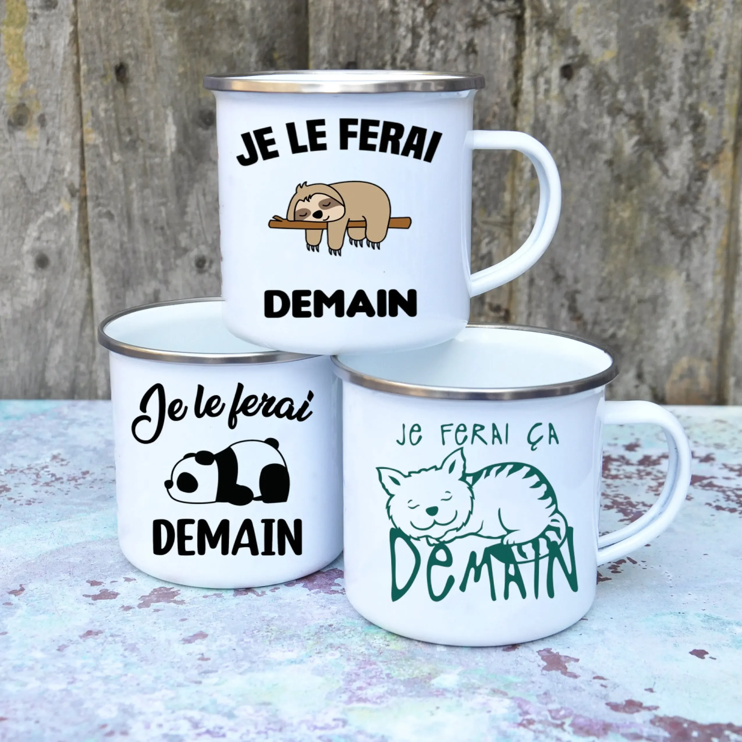 Cute Enamel Coffee Mug French  - Wine Beer Festival 评论和价格