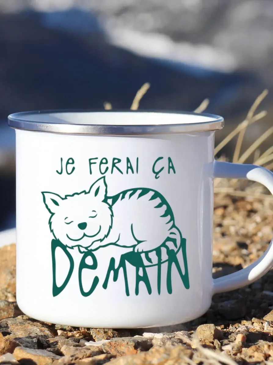 Cute Enamel Coffee Mug French  - Wine Beer Festival 评论和价格