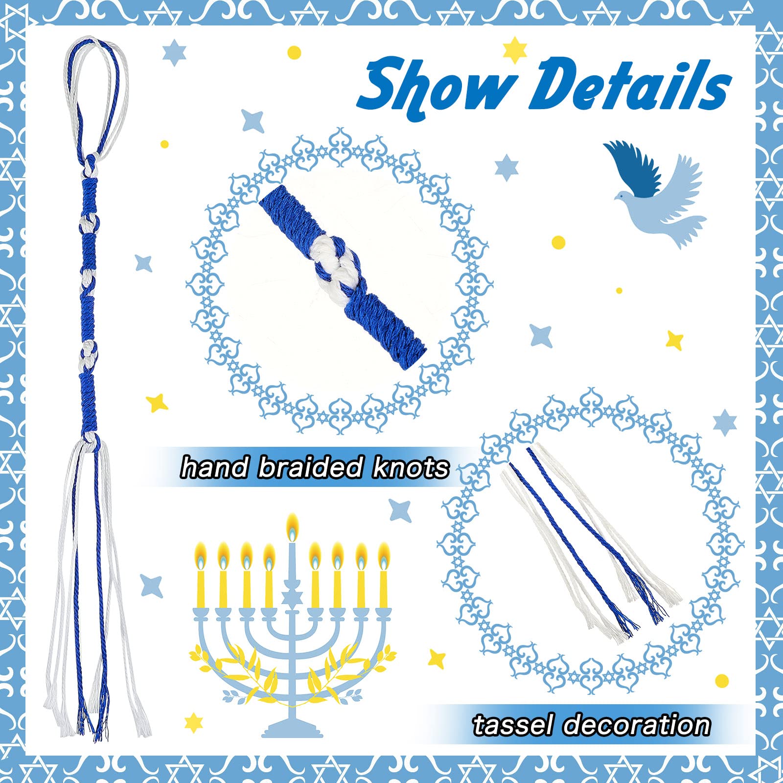 8/16 Pcs Blue White Hebrew Tzi - Cocktail Shaker Set 评论和价格