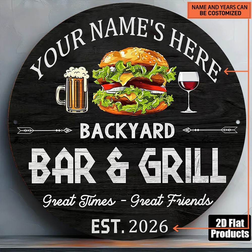 [2D Flat] 1pc Custom Name Roun - Wine With Beer Name 评论和价格