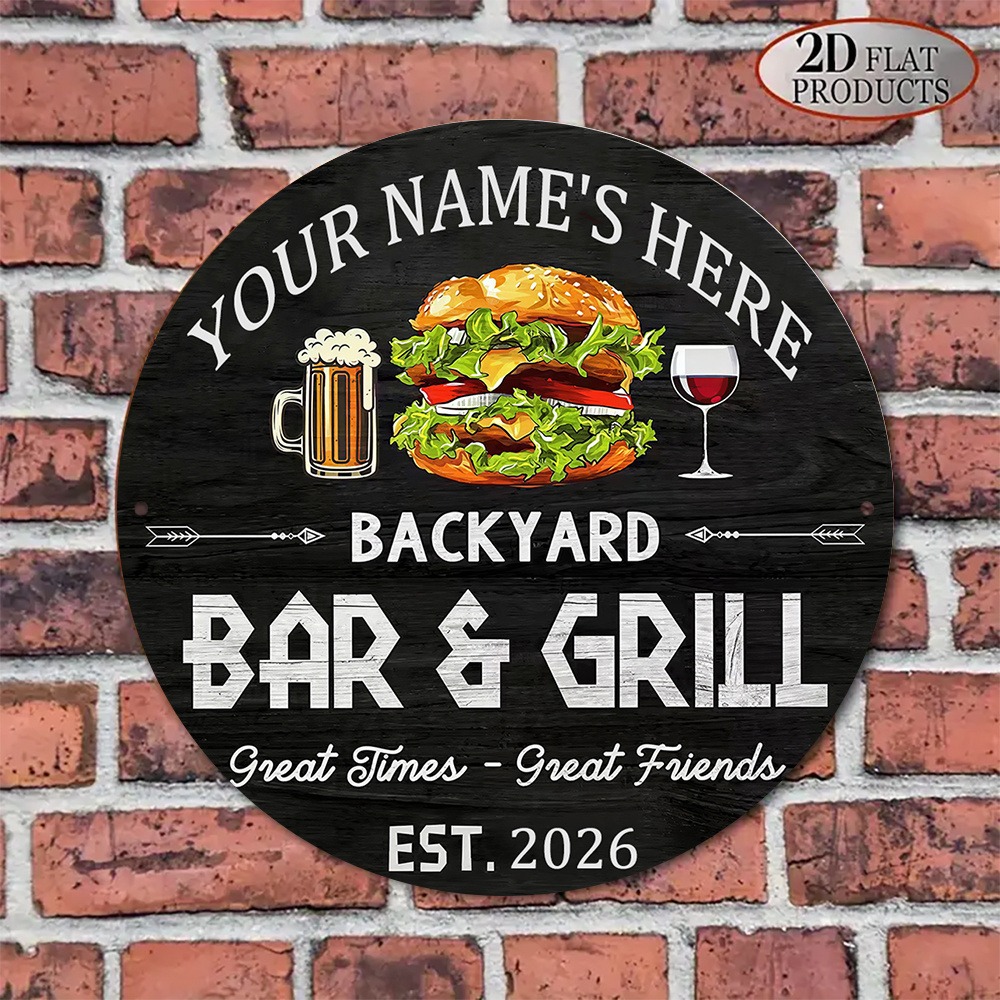 [2D Flat] 1pc Custom Name Roun - Wine With Beer Name 评论和价格