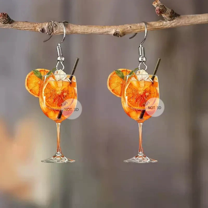 Fashion 2D Flat Design Earring - Wine Beer Festival 评论和价格
