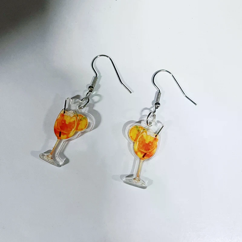 Fashion 2D Flat Design Earring - Wine Beer Festival 评论和价格