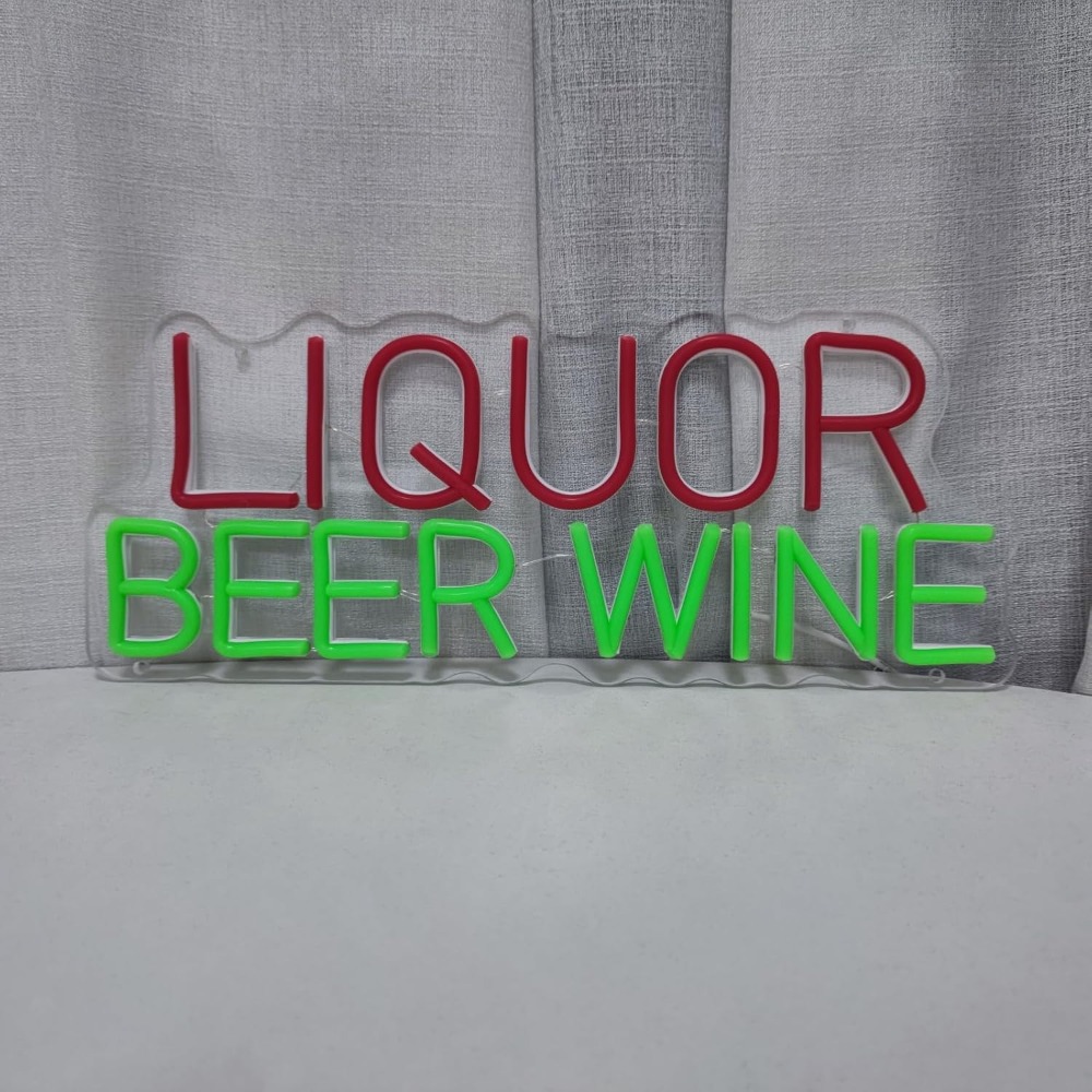 Liquor Beer Wine LED Neon Sign - Wine Beer Whiskey Year 评论和价格