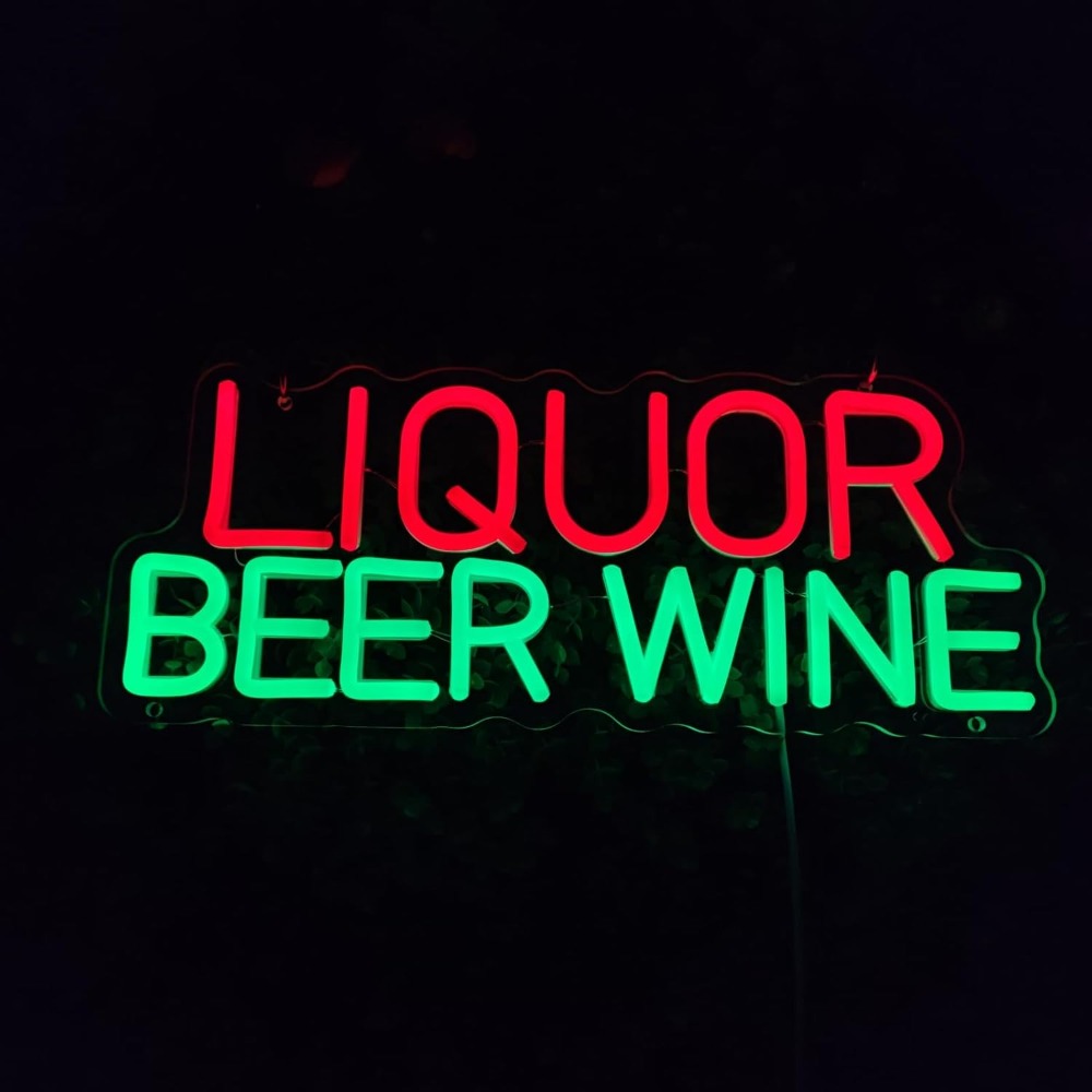 Liquor Beer Wine LED Neon Sign - Wine Beer Whiskey Year 评论和价格