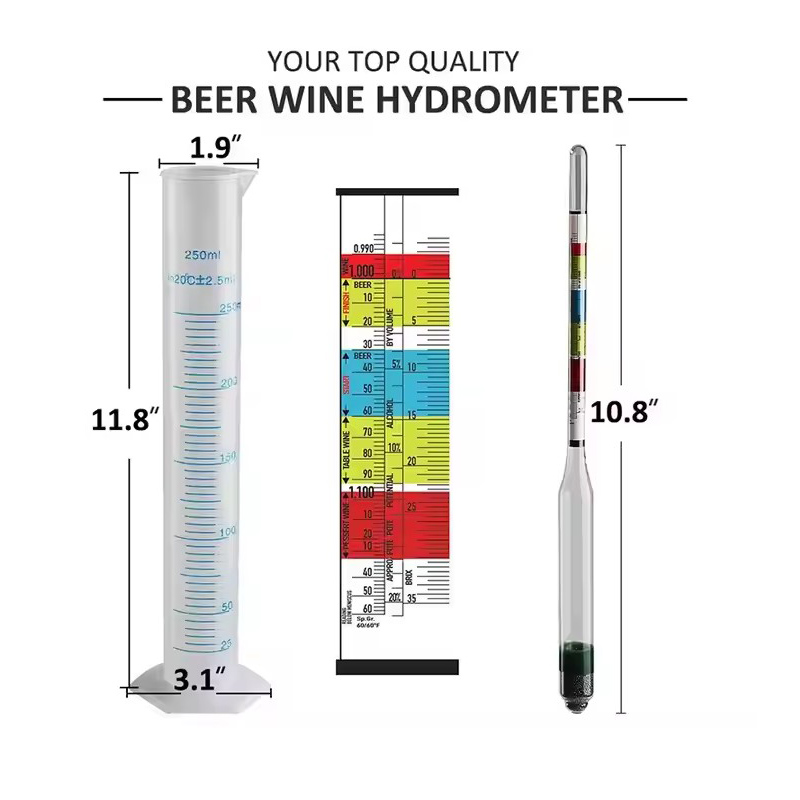 Hydrometer Tester & 250ml Meas - Wine Beer And Mead 评论和价格