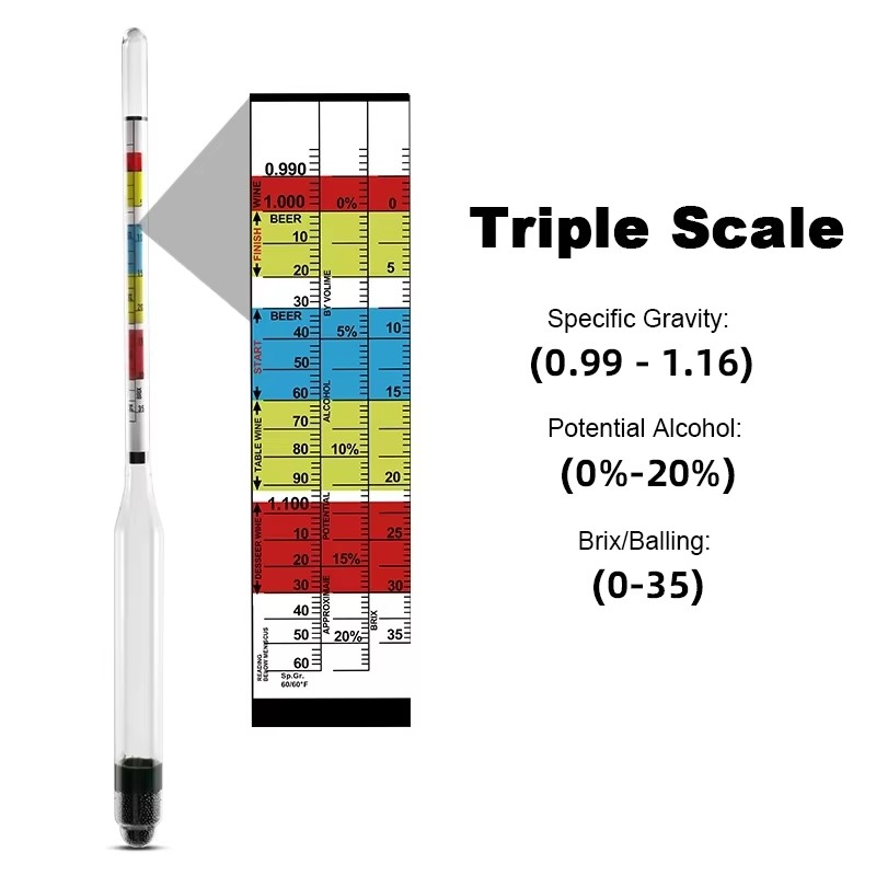 Hydrometer Tester & 250ml Meas - Wine Beer And Mead 评论和价格