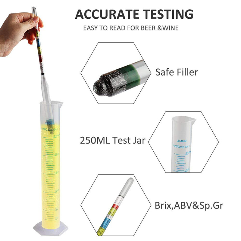 Hydrometer & Plastic Test Jar, - Wine Beer And Mead 评论和价格